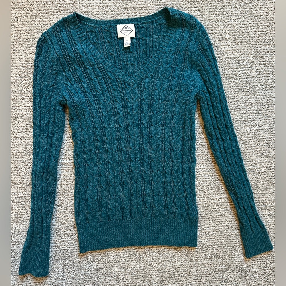 ST. JOHN’S BAY Teal V-Neck Sweater